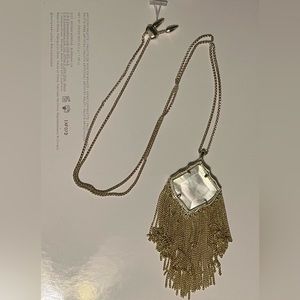 NWT Kendra Scott White/Gold Tassel Necklace